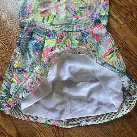 Lilly Pulitzer Hilah Matching Set Skirt and Crop Top Island Time Size 2 Tropical - Picture 14 of 15